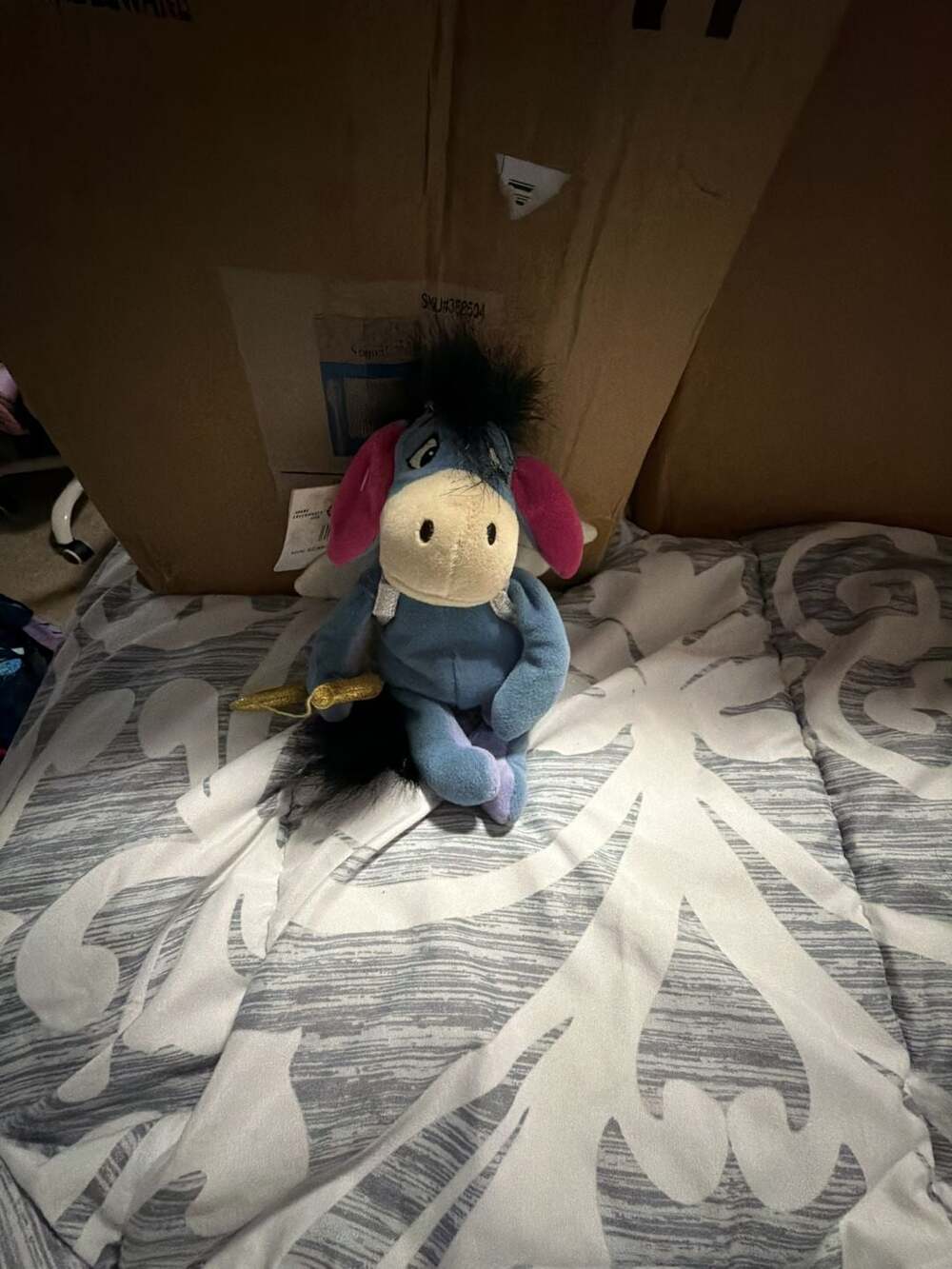 Disney Store Cupid Eeyore Valentine Mini Bean Bag Plush 9 Inch